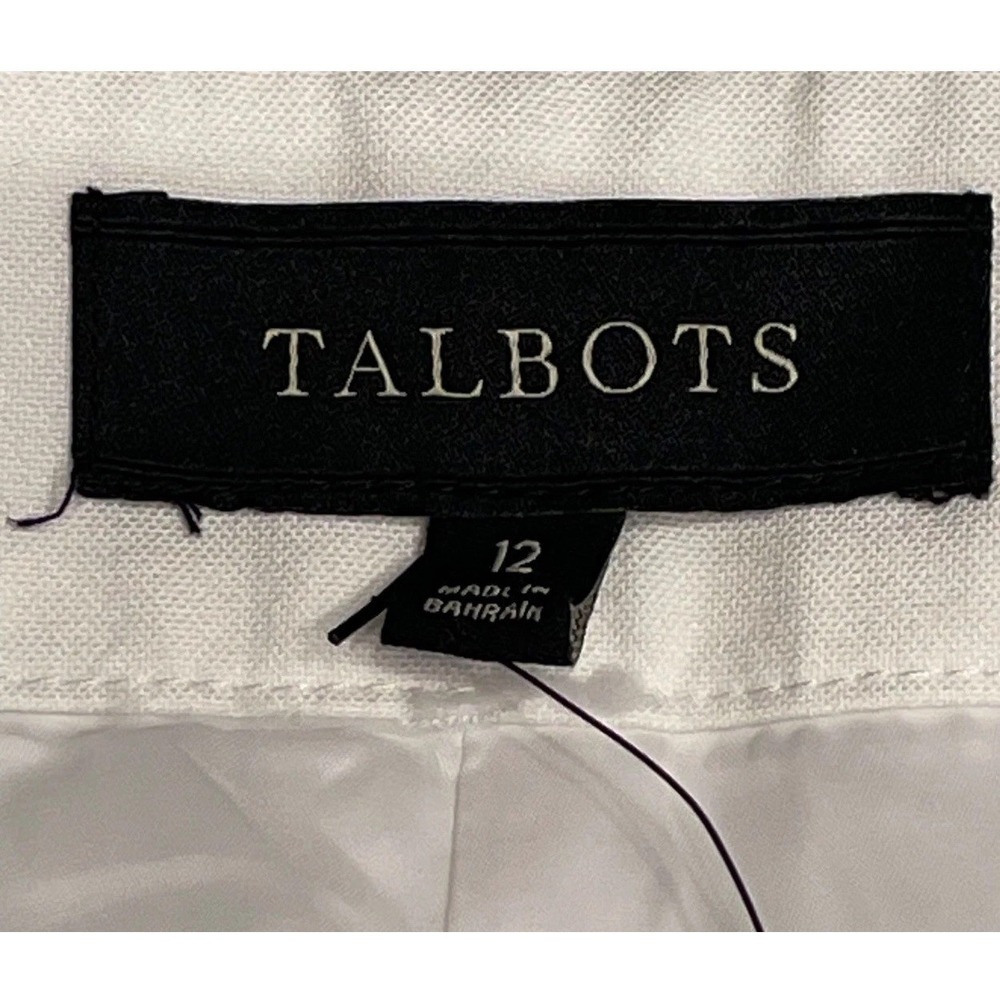 Talbots Pleated White Hollywood Ankle Pull On Pant Size 12 Career Office Preppy - Picture 8 of 12